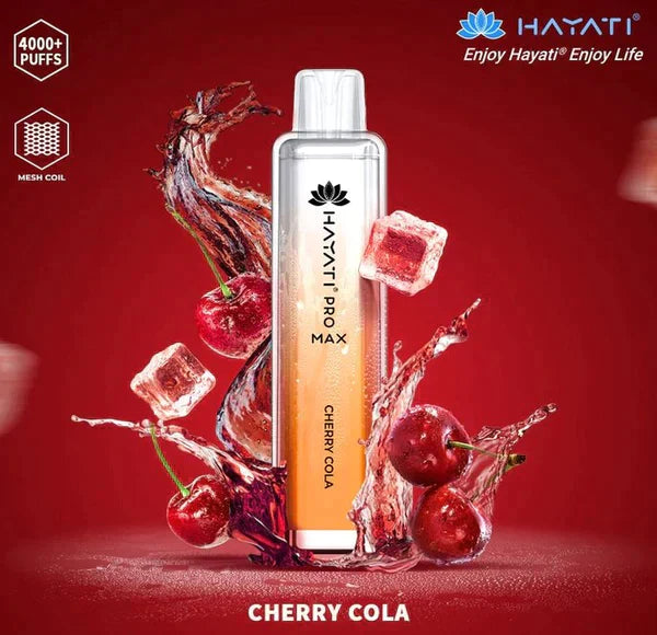 cherry cola hayati pro max 4000 puffs disposable vape